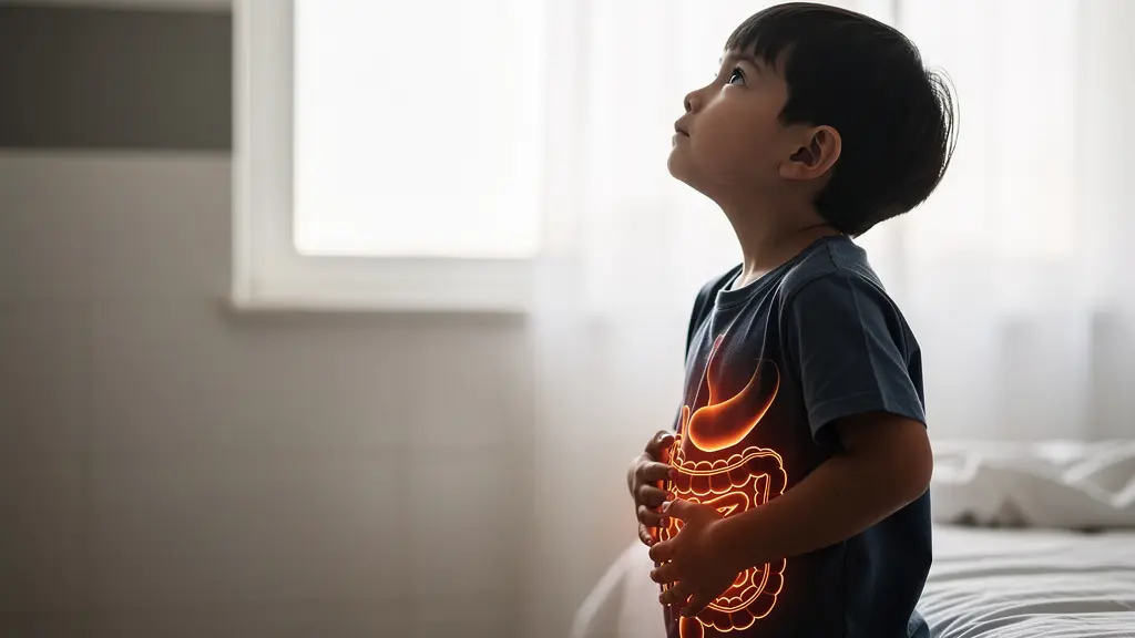 Abstract visualization of digestive health impact on child growth