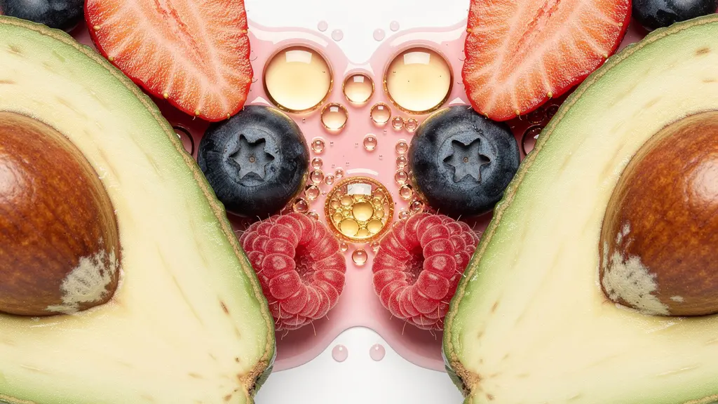 Extreme close-up of vibrant smoothie ingredients showing natural textures and colors