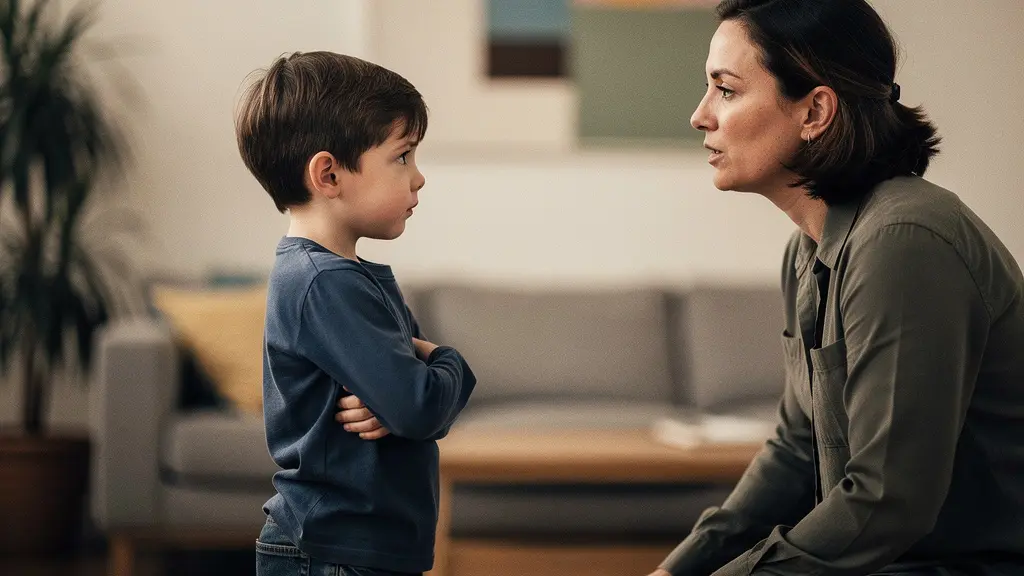 Parent and child in an emotional moment of understanding during a challenging interaction