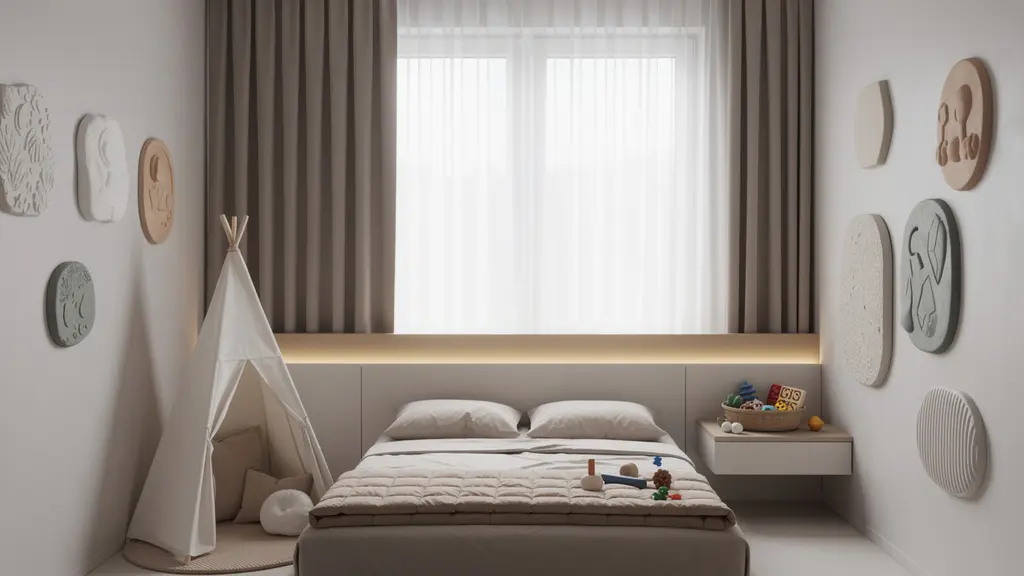 Child's bedroom optimized for sensory needs during sleep