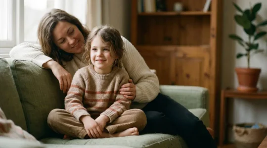 Young child experiencing digestive comfort with supportive parent demonstrating natural health approach for chronic constipation