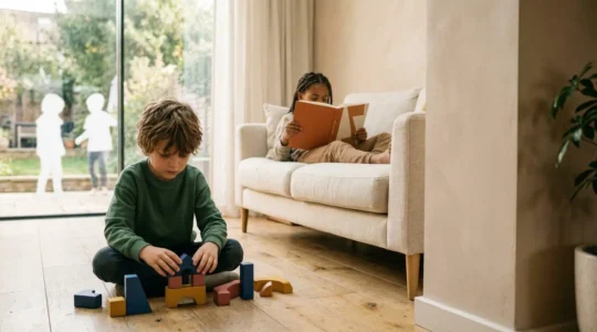 Children engaged in diverse leisure activities showing both digital and hands-on creative play in a balanced lifestyle setting